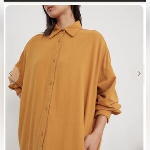 Black Crane flannel shirt dress in khaki size S